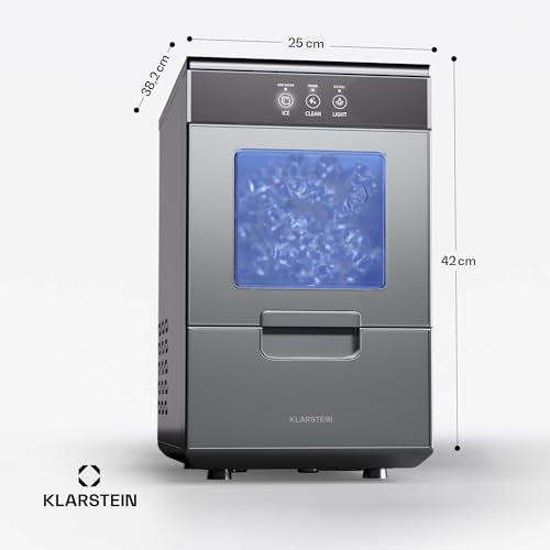 Klarstein 2,2L Eisnugget-Maschine für Zuhause, Camping & Gastro, Schnelle Nuggeteis-Maschine Klein, Profi Eismaschine für Eis Nuggets, Selbstreinigend, 25kg Eis in 24h