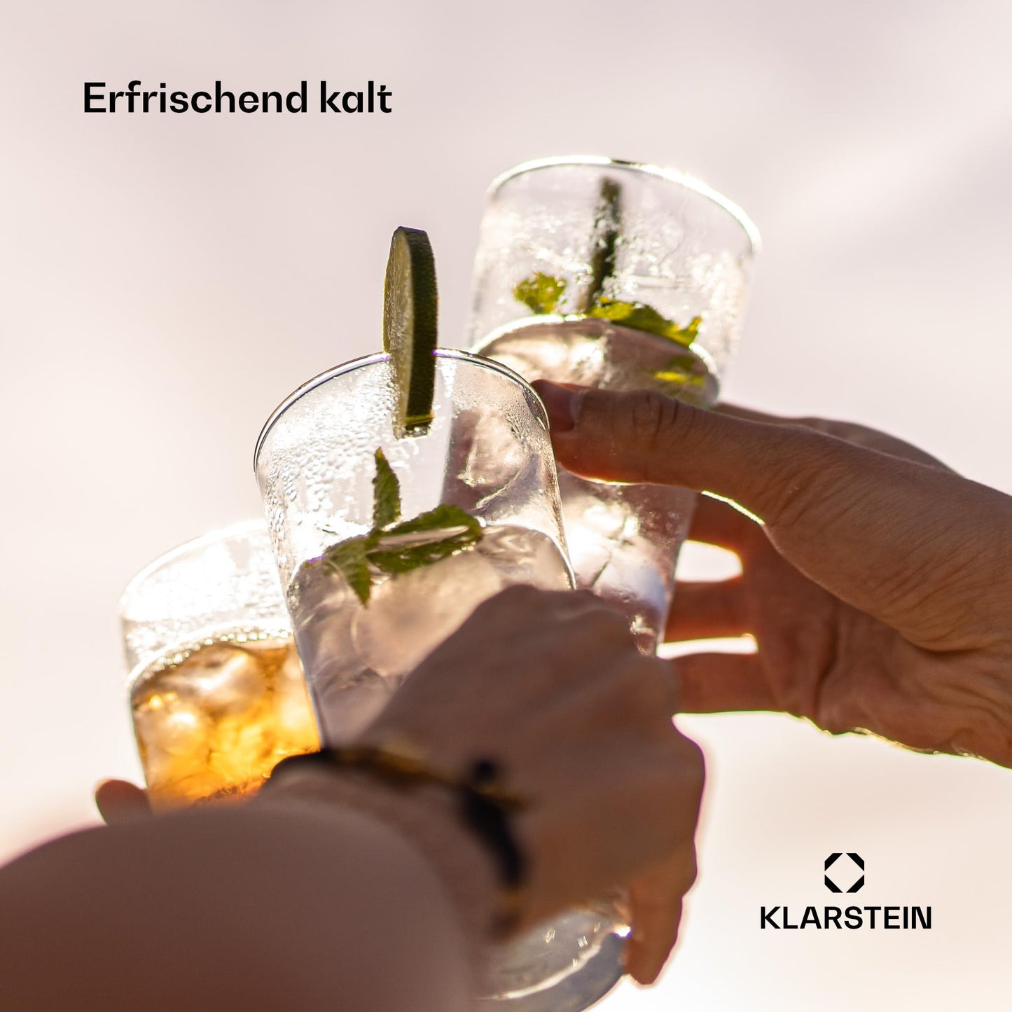 Klarstein Eiswürfelmaschine für Zuhause Camping Gastro, Schnelle Mini-Eiswürfelmaschine Klein, Profi Eismaschine für Crushed Eis, Große & Kleine Eiswürfel, 1,8L Wassertank, 15kg Eis in 24h
